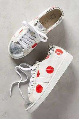 Sneakers bianche a pois