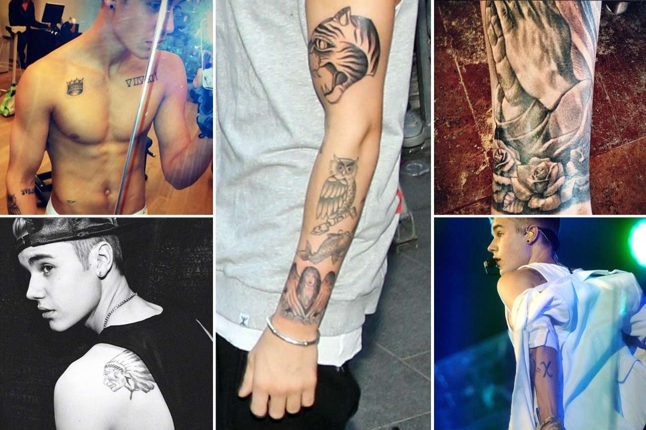 Tutti i tatuaggi di Justin Bieber: foto e significato