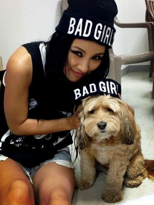 Lee Hyori con la sua cagnolina
