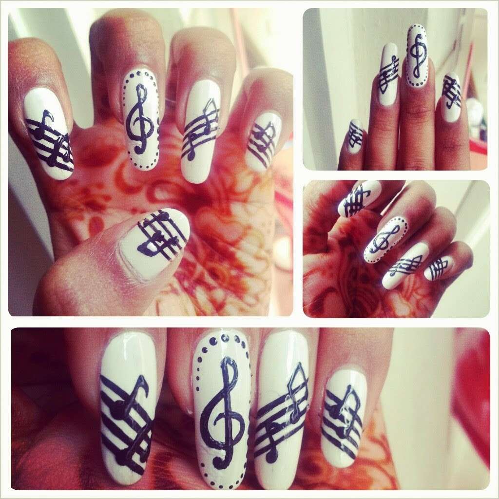 Idee per la nail art con note musicali