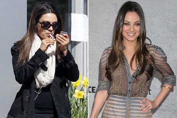 Mila Kunis fuma