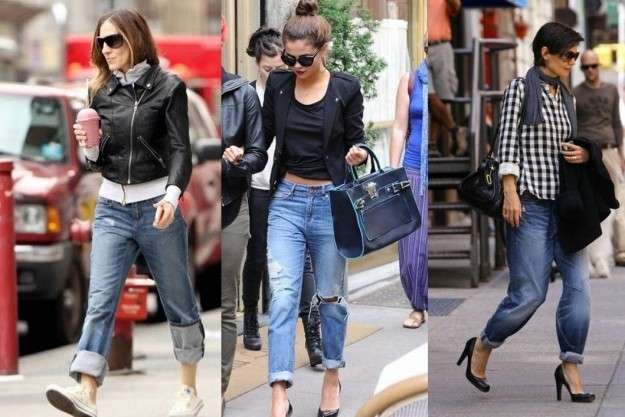 Look jeans con risvolto