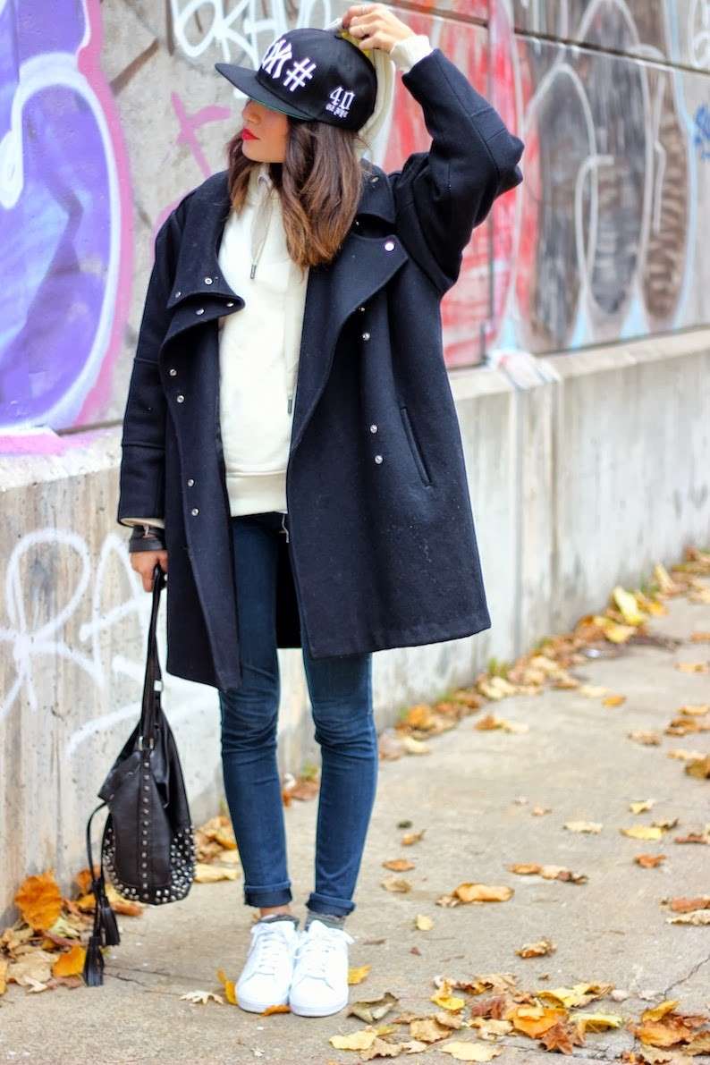 Skinny con risvolto e cappotto maxi